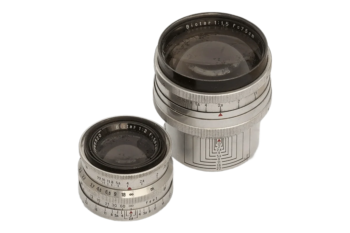 Carl Zeiss Jena Biotar 58mm f/2 V4 · 半自动版 的镜身外观参考